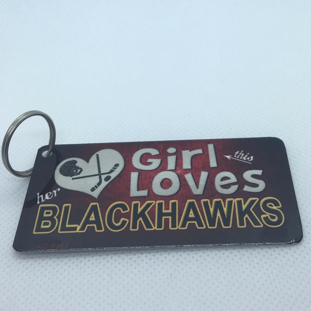 This Girl Loves her Blackhawks  Novelty Key Chain